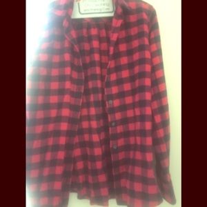 Land’s End Flannel pink and navy size 8
